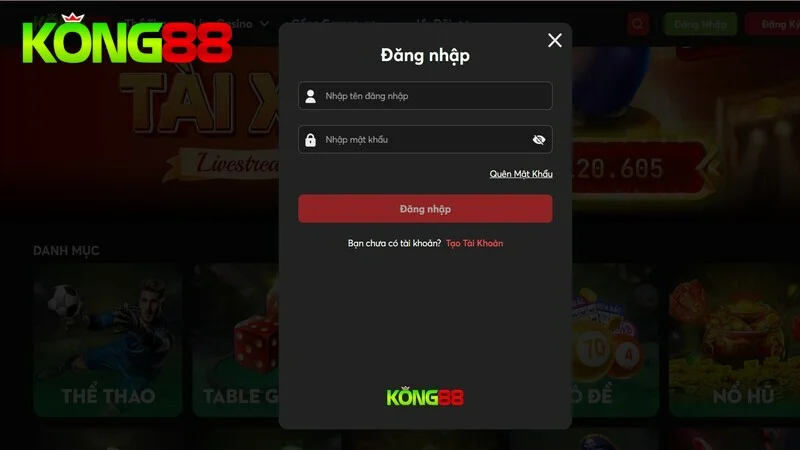 Bạn cần đăng nhập nick chính chủ Kong88