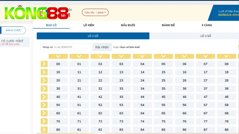 Các hình thức đặt cược trong lô siêu tốc