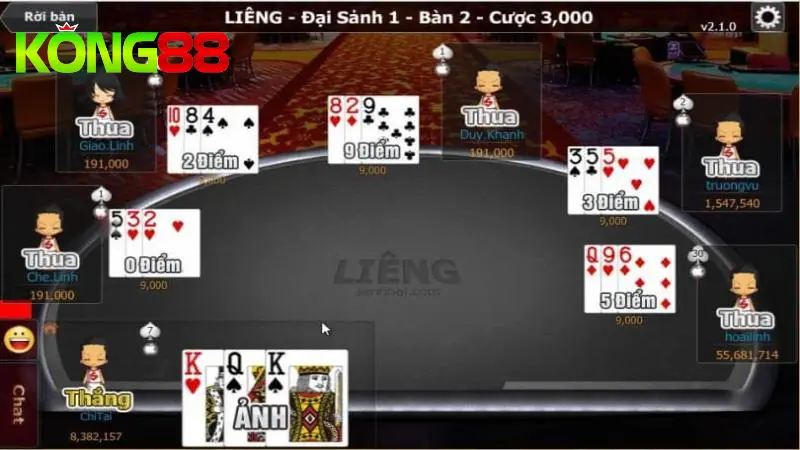 Luật chơi liêng 3 cây - cách tính điểm bài liêng online