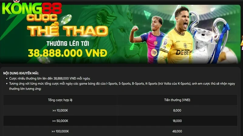 Kong88 dành riêng cho bạn rất nhiều chương trình ưu đãi